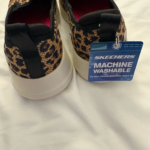 Skechers Women's Go Walk Leopard Slip-On Sneakers - Picture 4 of 9
